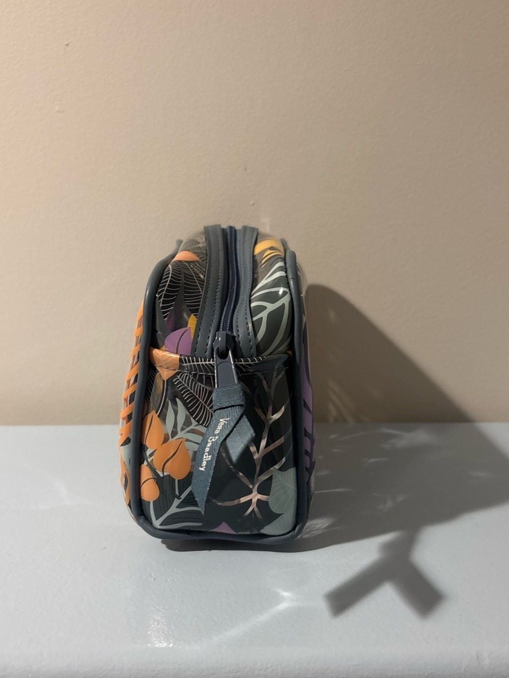 Vera Bradley Tropical Leaf Print Cosmetic Case in Yellow, Purple, Teal, Black - Picture 3 of 5